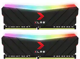 PNY - XLR8 32GB (2PK 16GB) 3200MHz DDR4 DIMM Desktop Memory with RGB lighting - Black