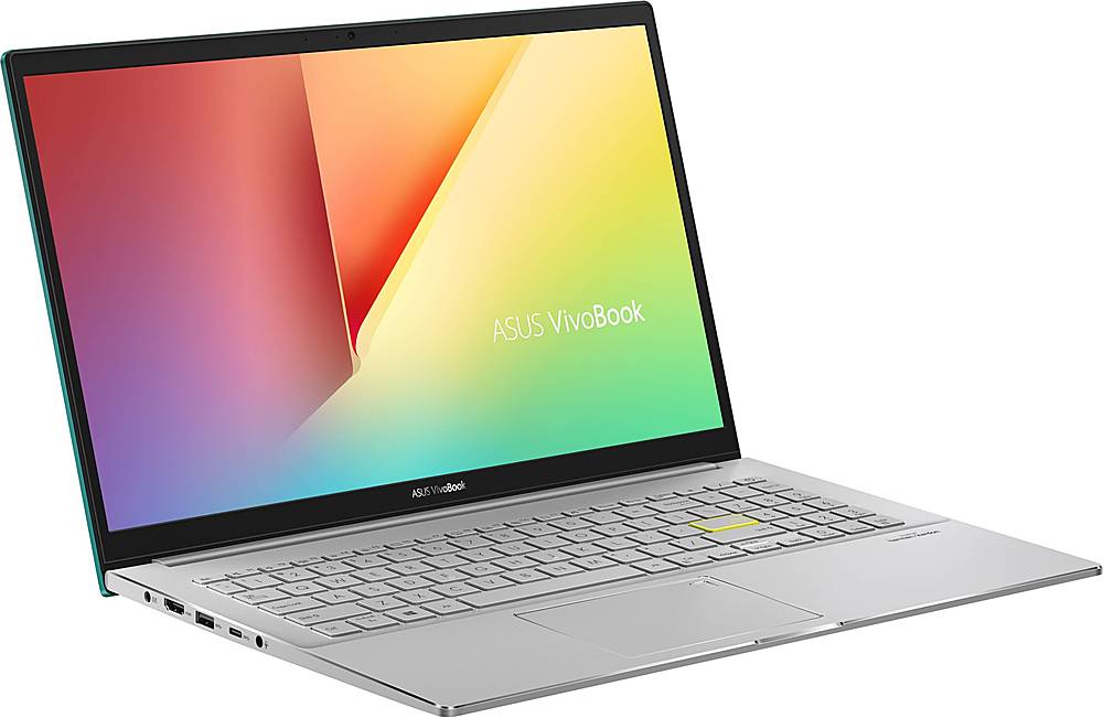 Angle View: ASUS - VivoBook S15 15.6" Laptop - Intel Core i5 - 8GB Memory - 512GB SSD - Gaia Green/Transparent Silver