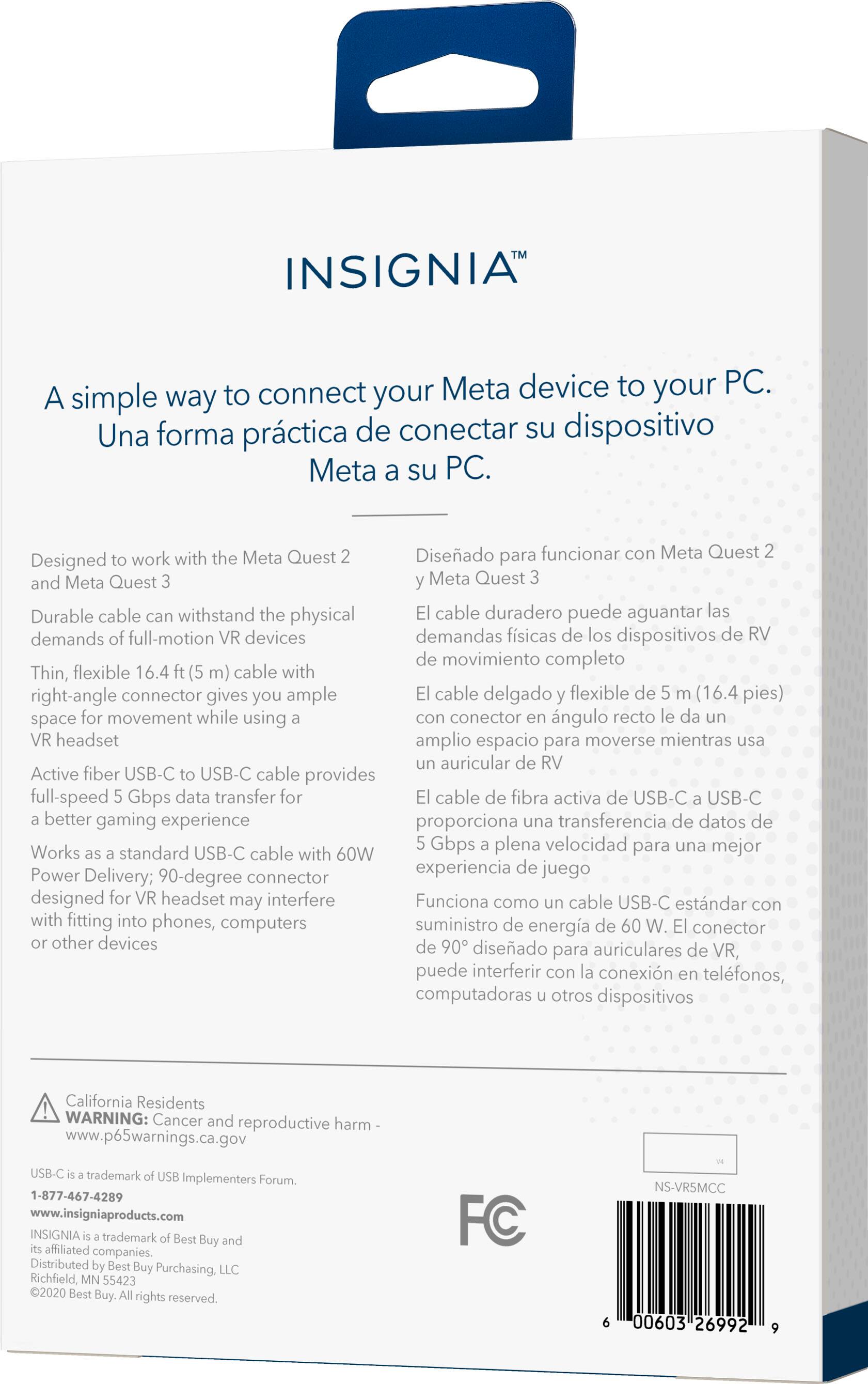Alt View 16. Insignia™ - 16.4' USB-C Virtual Reality Headset Cable for Meta Quest 2 and Meta Quest - Black.