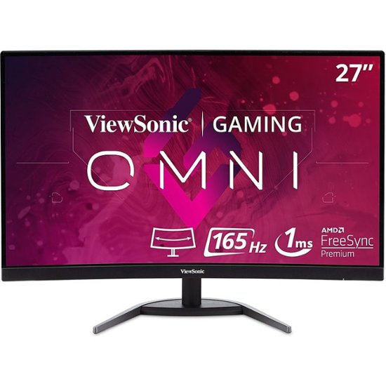 Front Zoom. ViewSonic - 27" LED Curved FHD FreeSync Premium Monitor.