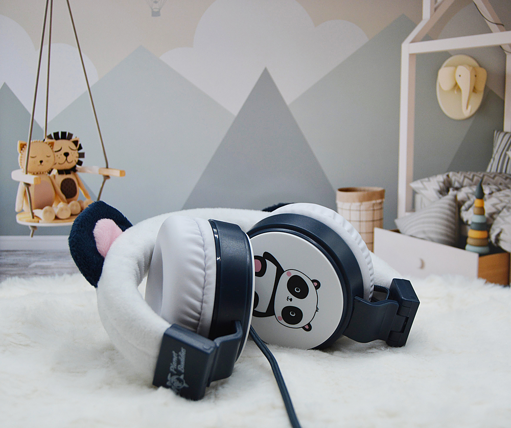 Top-Online-Shop Planet Buddies Kids Wired Buy the Black - Headphones Panda) (Pippin Best Furry 39092 Linkable
