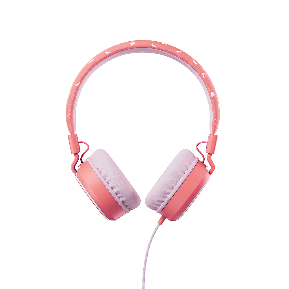 Left View: Planet Buddies - Kids Volume-Limited Wired Headphones (Olive the Owl) - Pink