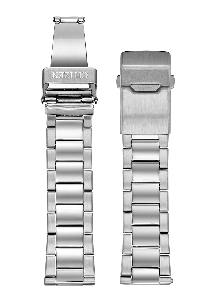 Angle View: Stainless Steel Bracelet for Citizen CZ Smartwatch 22mm - Silver