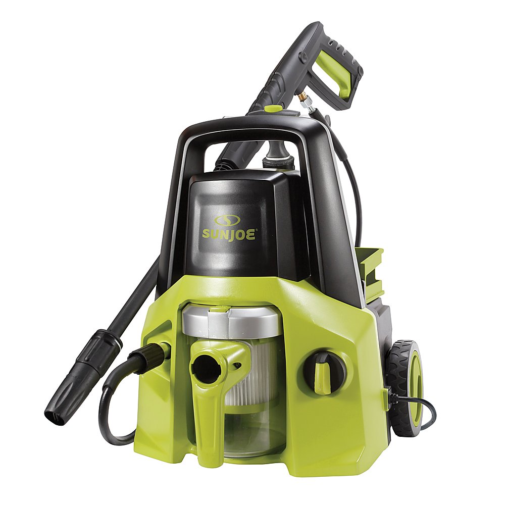 Zoom in on Front Zoom. Sun Joe - Electric Pressure Washer up to 2000 PSI at 1.95 GPM with Vacuum built-in - Green & Black.
