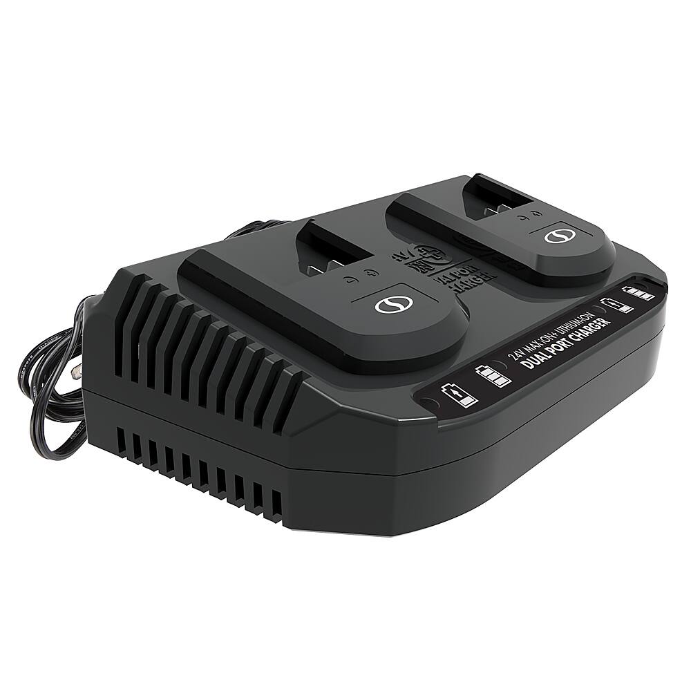 Alt View 11. Snow Joe - 24V iON+ Dual Port Quick Charge Docking Station - Black.