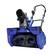 Left. Snow Joe - 24V-X2-SB21 48-Volt iON+ Cordless Snow Blower Kit, W/ 2 x 4.0-Ah Batteries and Dual Port Charger | 21 in - Blue & Black.
