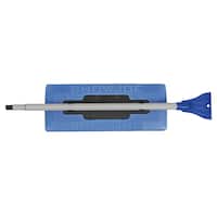 Snow Joe SJBLZD 2-In-1 Telescoping Snow Broom + Ice Scraper | 18-Inch Foam Head (Blue) - Blue & Gray - Front_Zoom