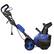 Left. Snow Joe - iON18SB-HYB 40-Volt iONMAX Hybrid Brushless Single Stage Snowblower Kit, 18-Inch, W/ 4.0-Ah Battery and Charger - Blue & Black.