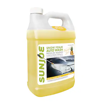 The text on the image reads:
"Sun Joe Snow Foam Auto Wash Pressure Washer Concentrate 1 Gallon. Sun Joe Snow Foam Auto Wash Pressure Washer Concentrate 1 Gallon. Sun Joe Snow Foam Auto Wash Pressure Washer Concentrate 1 Gallon. Sun Joe Snow Foam Auto Wash Pressure Washer Concentrate 1 Gallon. Sun Joe Snow Foam Auto Wash Pressure Washer Concentrate 1 Gallon."
The text is repeated four times, indicating that it is a product description or advertisement. The product is a snow foam auto wash pressure washer concentrate, which is designed for use on cars, trucks, and campers. The concentrate is biodegradable and safe for the environment.