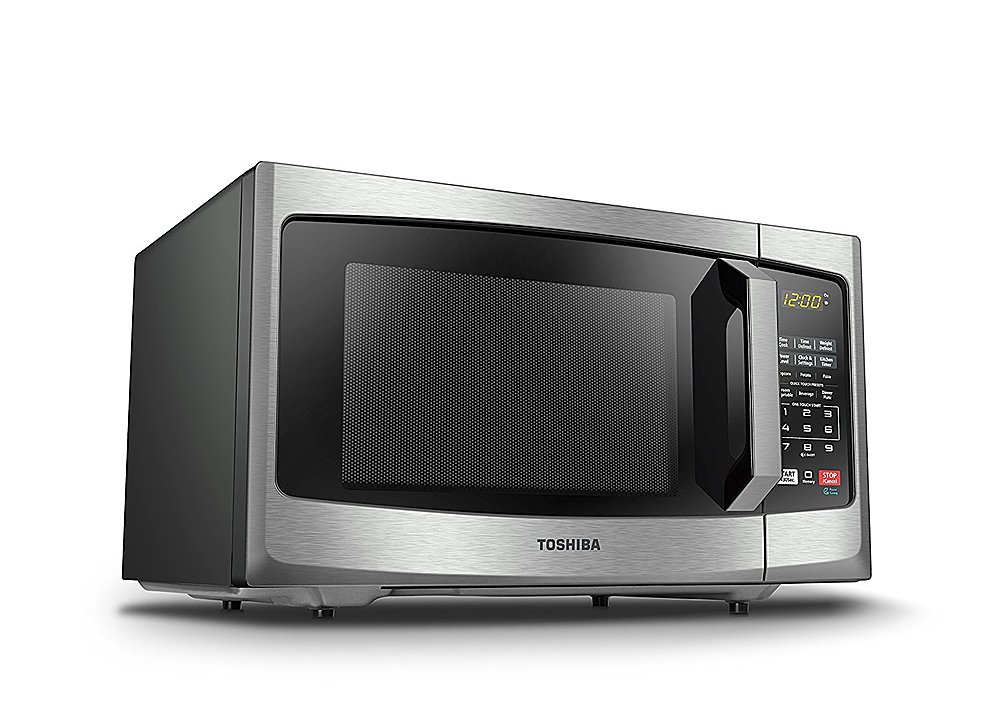 TOSHIBA ML2-EM09PA(BS) Small Countertop Microwave Oven With 6 Auto Menus,  Kitchen Essentials, Mute Function & ECO Mode, 0.9 Cu Ft, 10.6 Inch  Removable