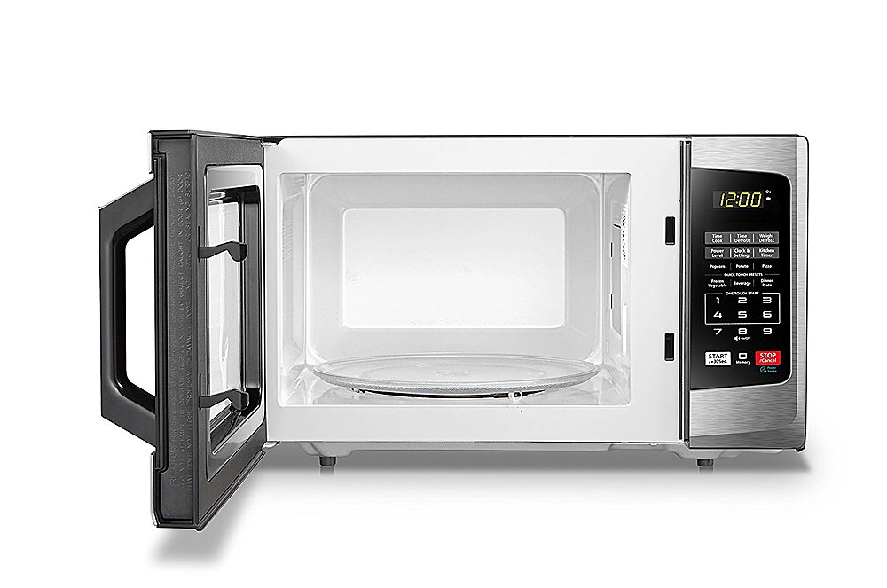 TOSHIBA ML2-EM09PA(BS) Small Countertop Microwave Oven With 6 Auto Menus,  Kitchen Essentials, Mute Function & ECO Mode, 0.9 Cu Ft, 10.6 Inch  Removable