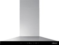 Front Zoom. Dacor - 36" Convertible Chimney Wall Hood - Silver Stainless Steel.
