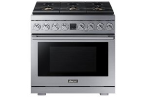 Dacor - Transitional 6.3 Cu. Ft. Freestanding Dual Fuel Four Part Convection Range with GreenClean and Steam Assist - Silver Stainless Steel - Front_Zoom