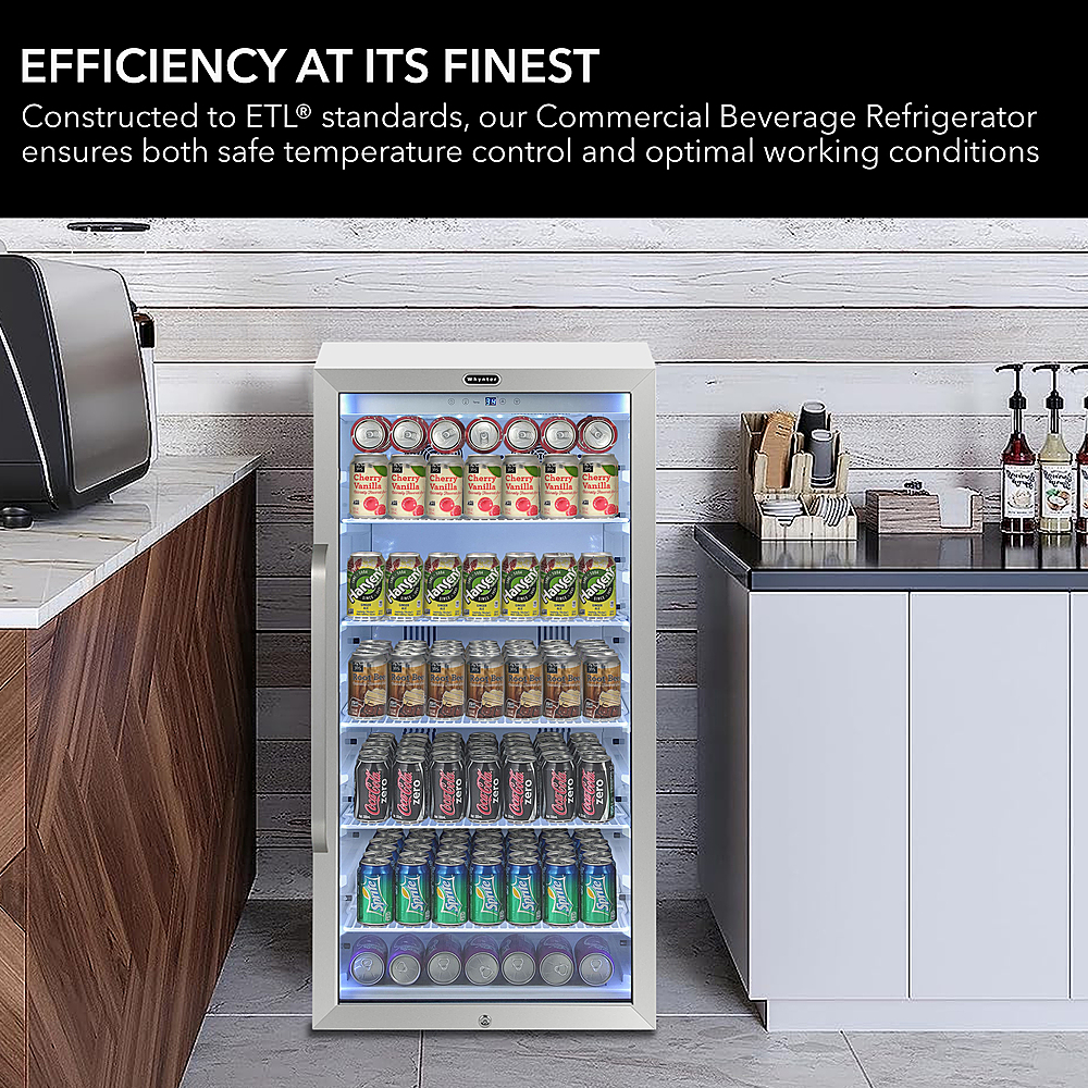 Whynter - Freestanding 8.1 cu. ft. Stainless Steel Commercial Beverage Merchandiser Refrigerator - Silver