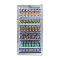 Whynter - Freestanding 8.1 cu. ft. Stainless Steel Commercial Beverage Merchandiser Refrigerator - Silver - Front_Zoom