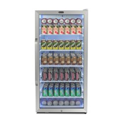 Whynter - Freestanding 8.1 cu. ft. Stainless Steel Commercial Beverage Merchandiser Refrigerator - Silver - Front_Zoom
