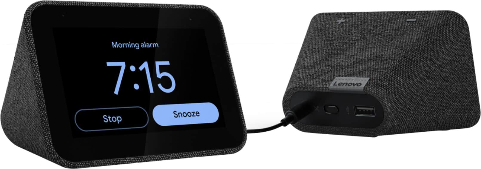 Alt View 11. Lenovo - Smart Clock with Google Assistant - Charcoal.