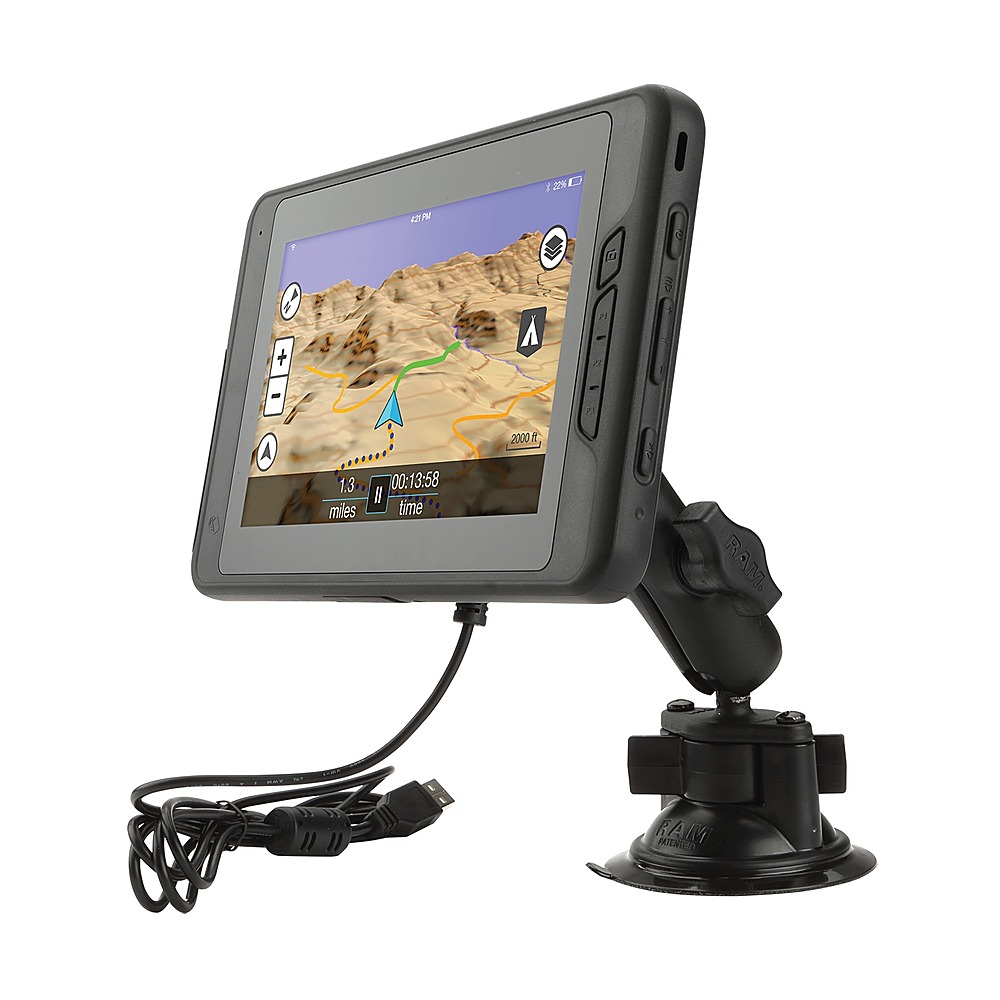 Left View: Magellan - TRX7 Trail & Street 7" GPS Navigator with Rear-Facing Trail Camera for 4x4 Vehicles - Black