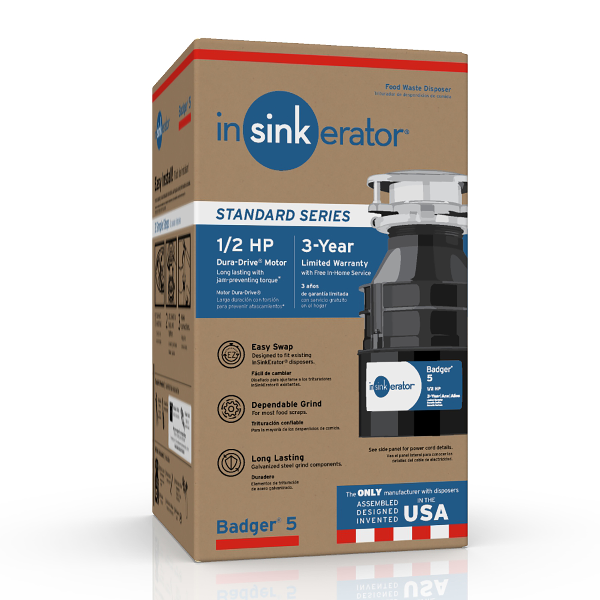 InSinkerator Badger Lift and Latch Standard Series 1/2 HP Continuous Feed  Garbage Disposal Cordless 79008-ISE Best Buy