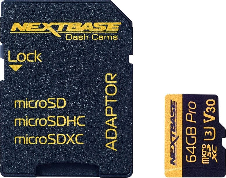 Front. Nextbase - 64GB U3 MicroSD Memory Card for Dash Cams - Black.