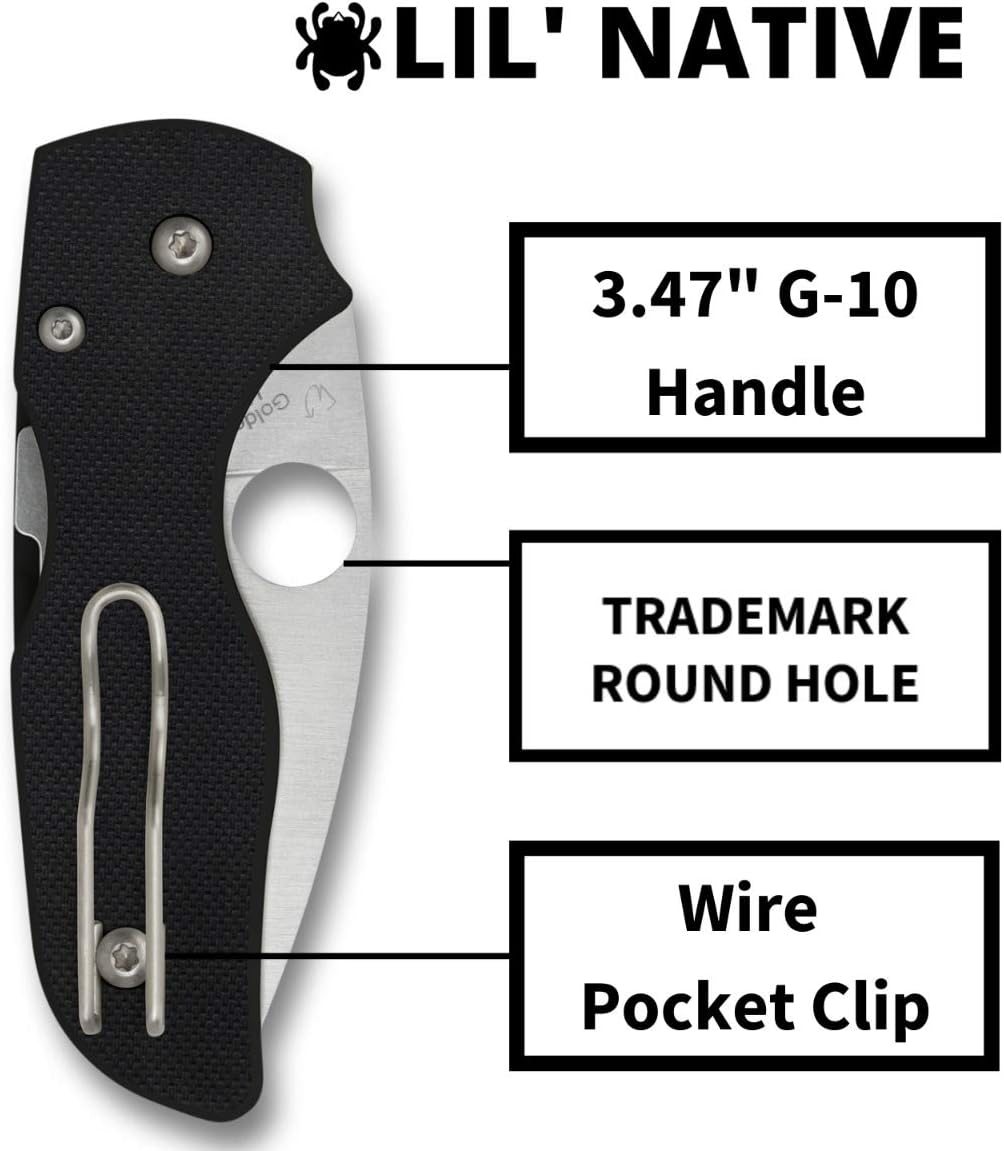 LIL' NATIVE  
3.47" G-10 Handle  
TRADEMARK ROUND HOLE  
Wire Pocket Clip