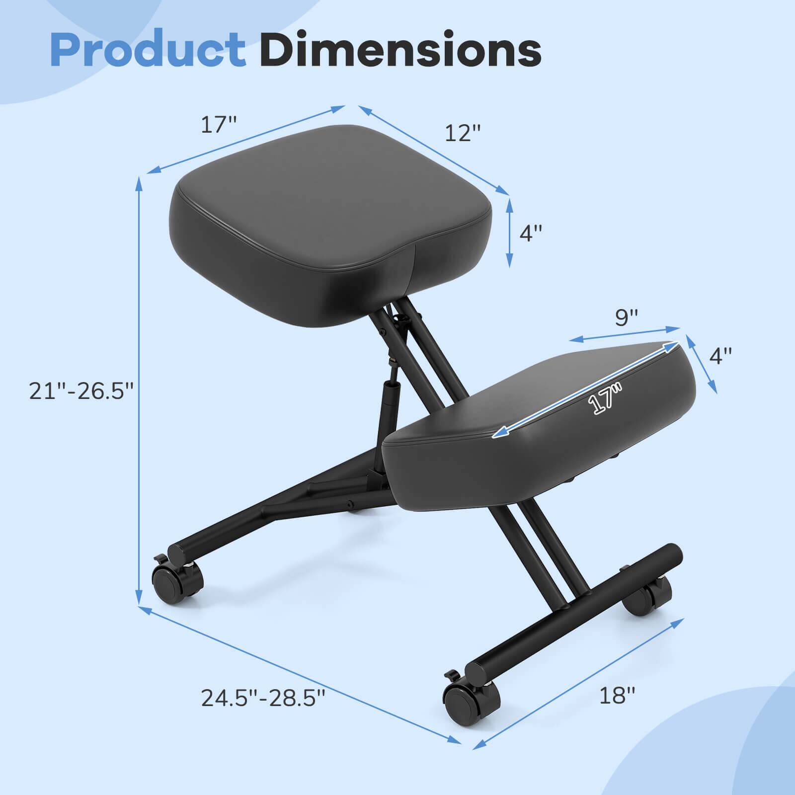 Product Dimensions: 17" x 12" x 4" x 9" x 21"-26.5" x 1700 x 4" x 24.5"-28.5" x 18"