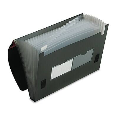 Front. Pendaflex - Pendaflex Heavy Duty Four Inch Expansion File, 13 Pockets, Poly, Letter, Black (82011EE) - Black.