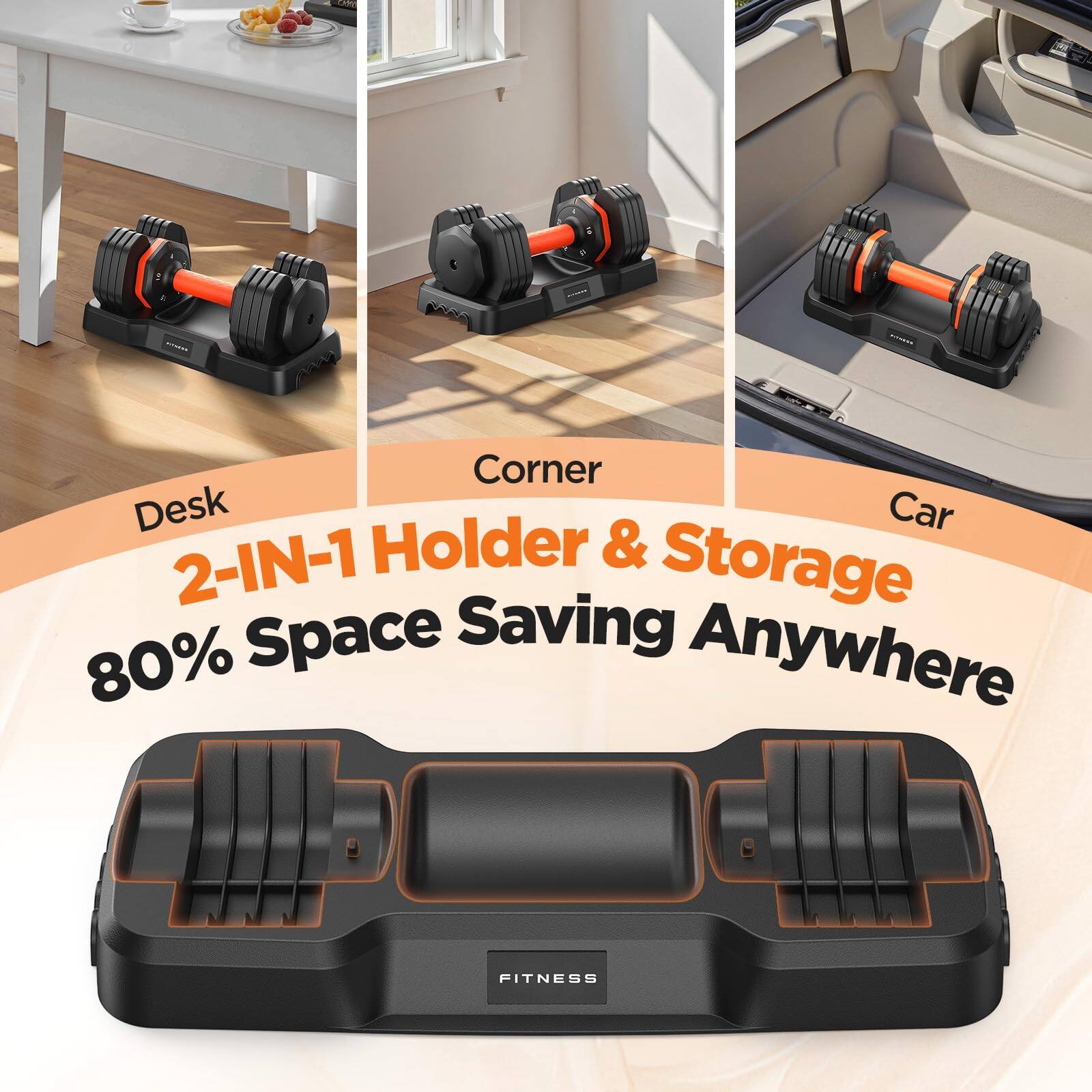 Corner Desk Car 2-IN-1 Holder & Storage Space Saving Anywhere 80% FITNESS