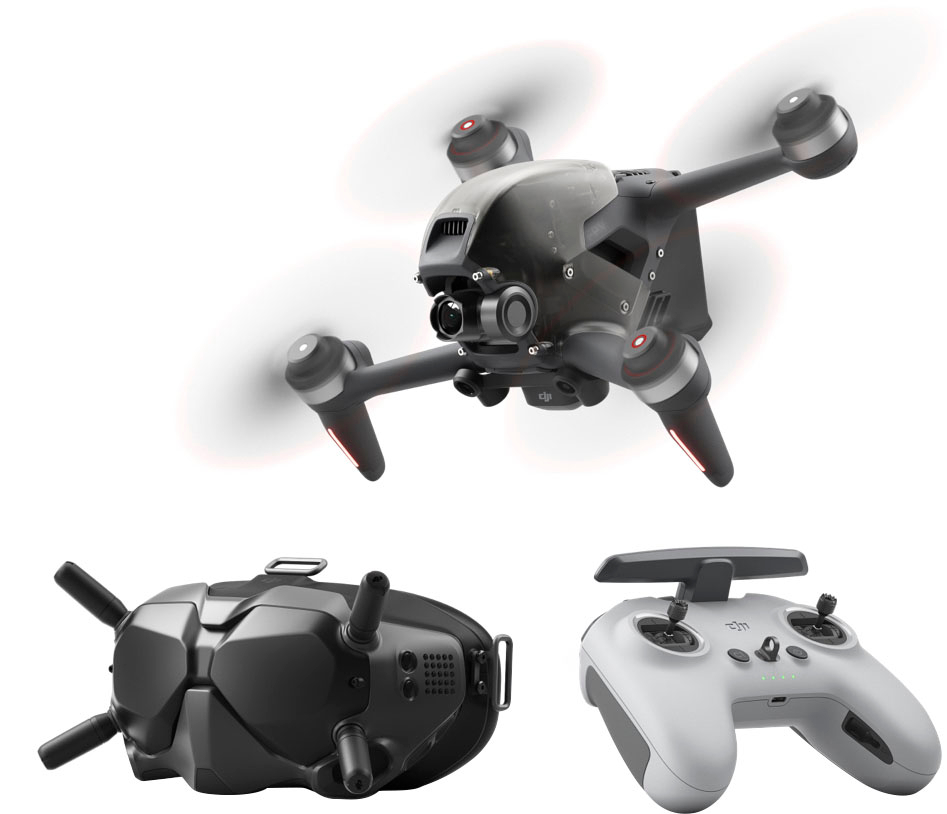 DJI - FPV Combo Drone with Remote Control and Goggles - Gray