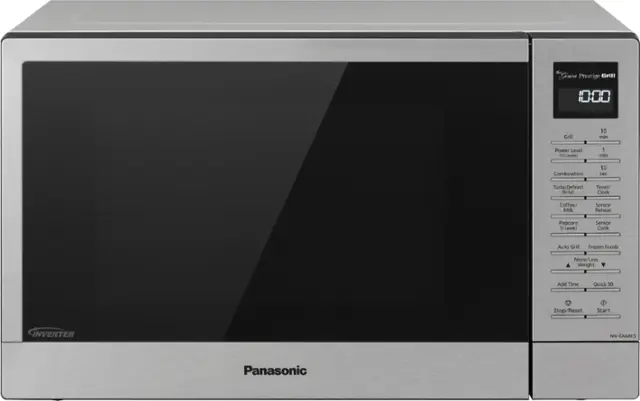 Front. Panasonic - 1.1 Cu.Ft 1000 Watt GN68KS 2-in-1 Inverter Microwave Oven with FlashXpress Broiler - Stainless Steel.