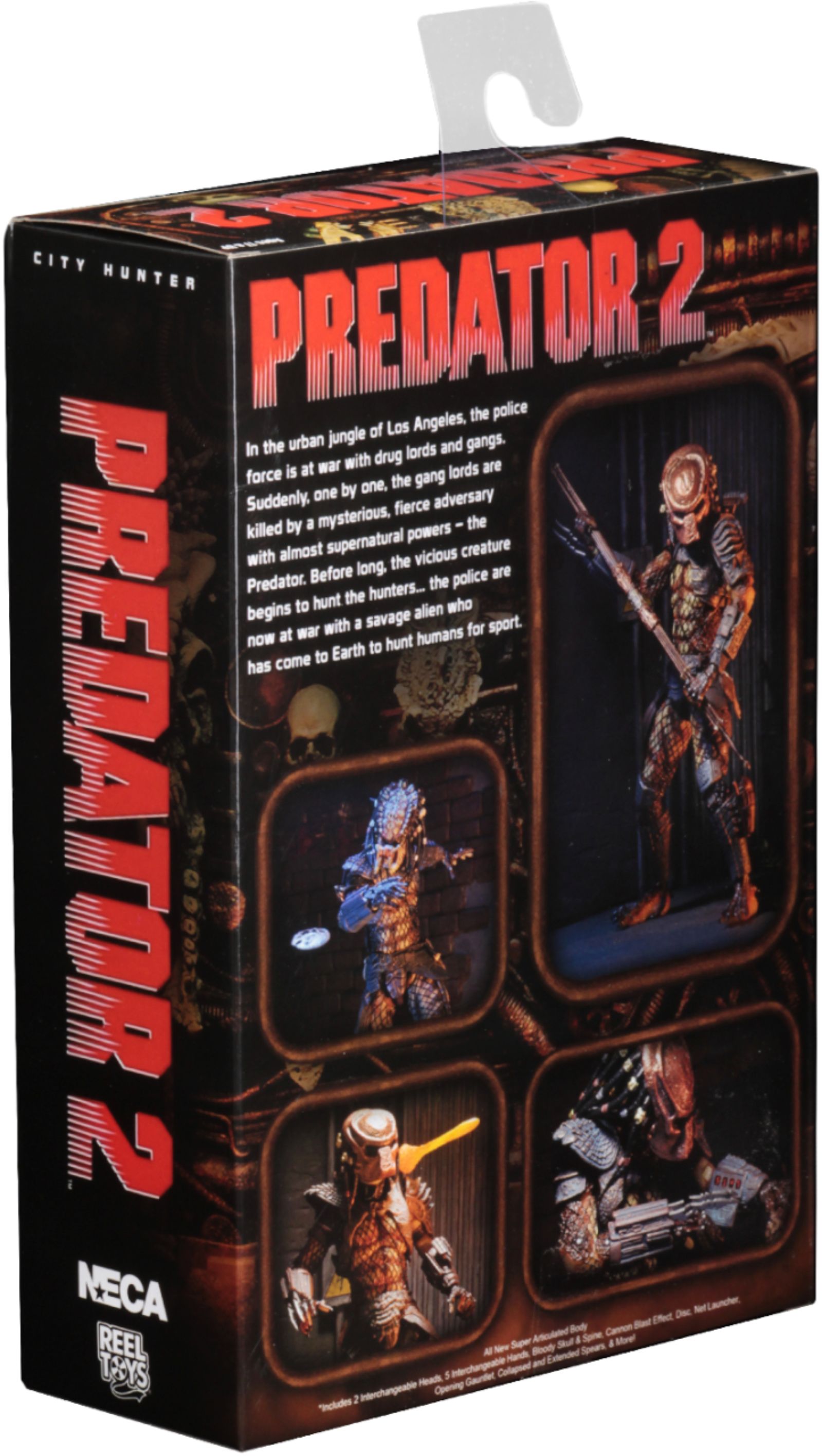 Left View: NECA - Predator 2 – 7” Scale Action Figure - Ultimate City Hunter