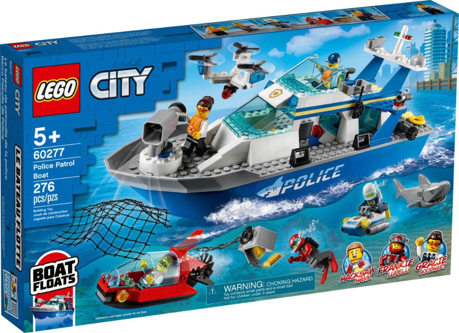 Left View: LEGO - City Police Patrol Boat 60277