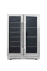 Thor Kitchen - 21 Wine Bottle Capacity and 95 Can Dual Zone French Door Wine and Beverage Center - Stainless steel - Front_Zoom