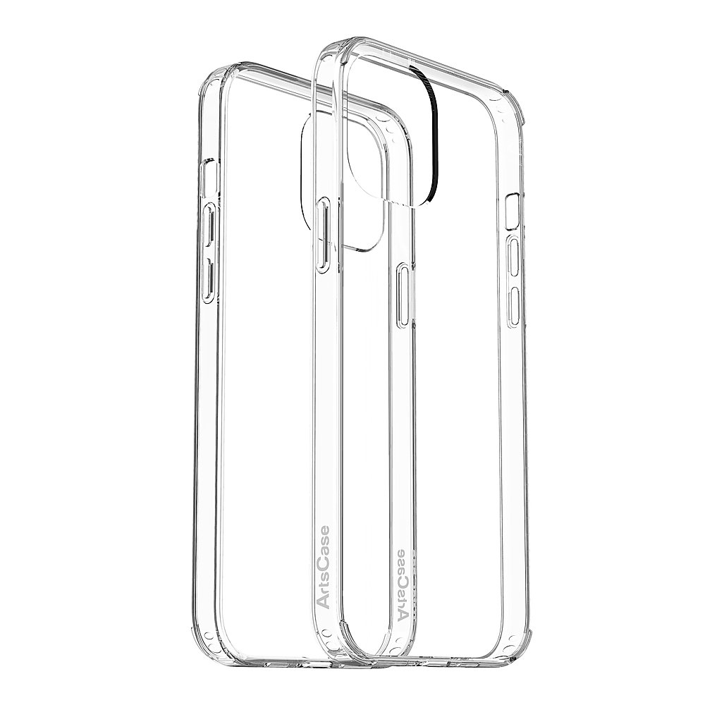 Left View: ArtsCase - iPhone Case for Apple® iPhone® 12 Pro Max - Impact Hybrid Series Case - Clear - Clear