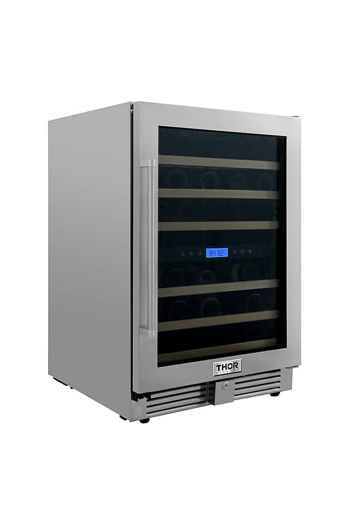 Angle View: Avanti - Elite Series 47 Bottle Single Zone Wine Cooler - Stainless steel