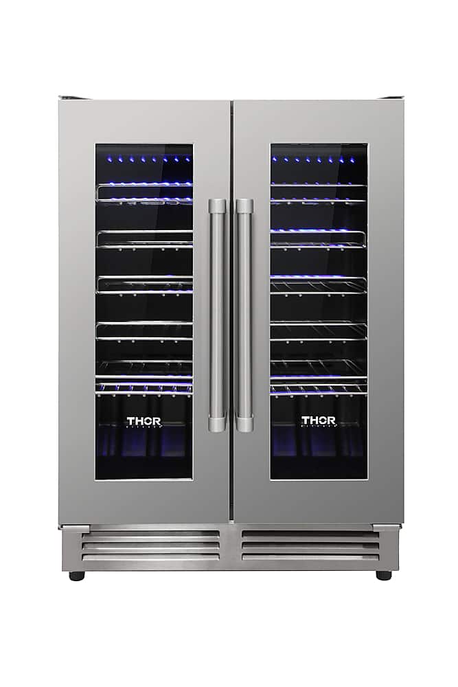 Thor Kitchen - 42 Bottle Dual Zone Built-in Wine Cooler - Stainless Steel - Front_Zoom