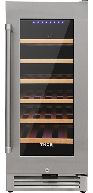 Front Zoom. Thor Kitchen - 33 Bottle Built-in Dual Zone Wine and Beverage Cooler - Stainless steel - Stainless steel.