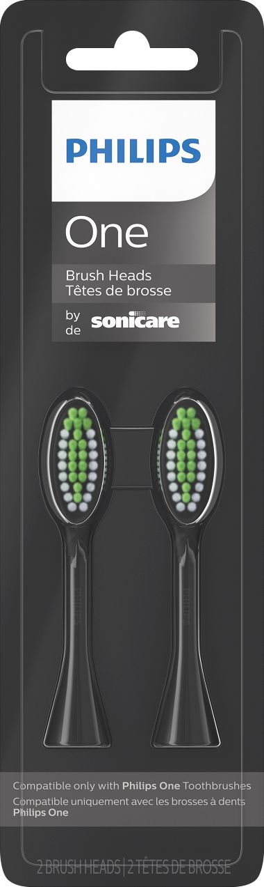Angle View: Philips Sonicare - Philips One by Sonicare 2pk Brush Heads - Shadow Black