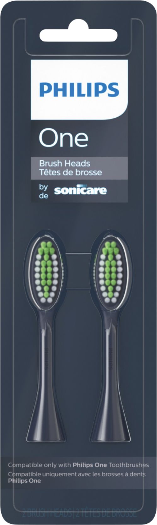Angle View: Philips Sonicare - Philips One by Sonicare 2pk Brush Heads - Midnight Navy Blue