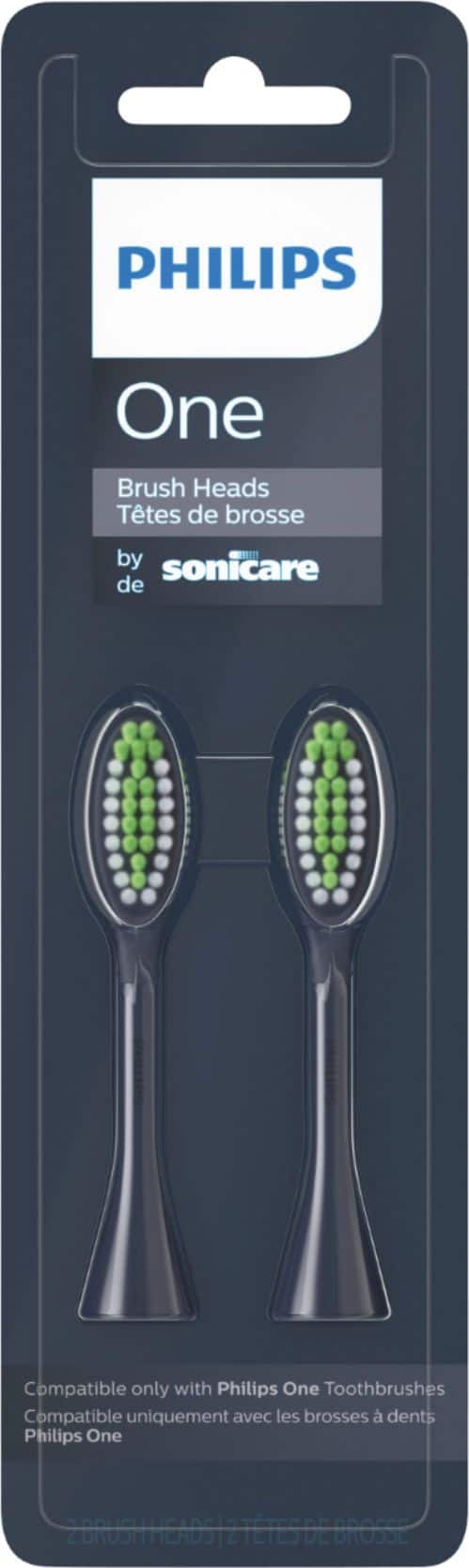 Angle. Philips Sonicare - Philips One by Sonicare 2pk Brush Heads - Midnight Navy Blue.