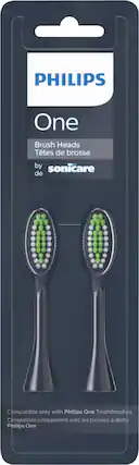 Angle. Philips Sonicare - Philips One by Sonicare 2pk Brush Heads - Midnight Navy Blue.