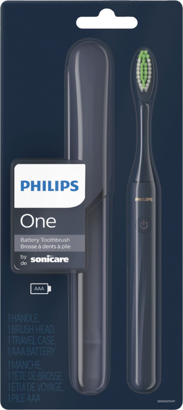 Rustiek ik heb nodig Duplicaat Philips Sonicare Philips One by Sonicare Battery Toothbrush Midnight Navy  Blue HY1100/04 - Best Buy
