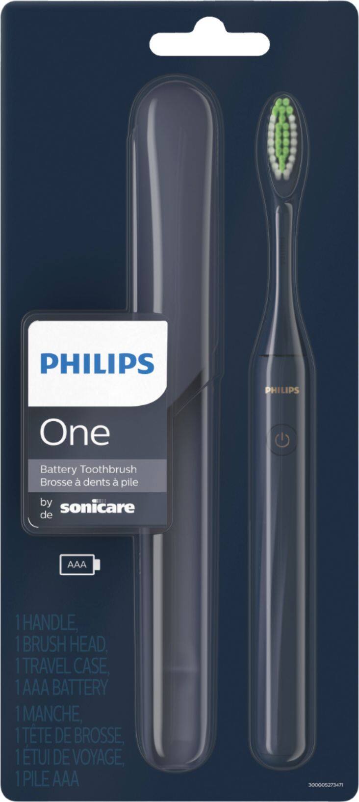 Alt View 11. Philips Sonicare - Philips One by Sonicare Battery Toothbrush - Midnight Navy Blue.
