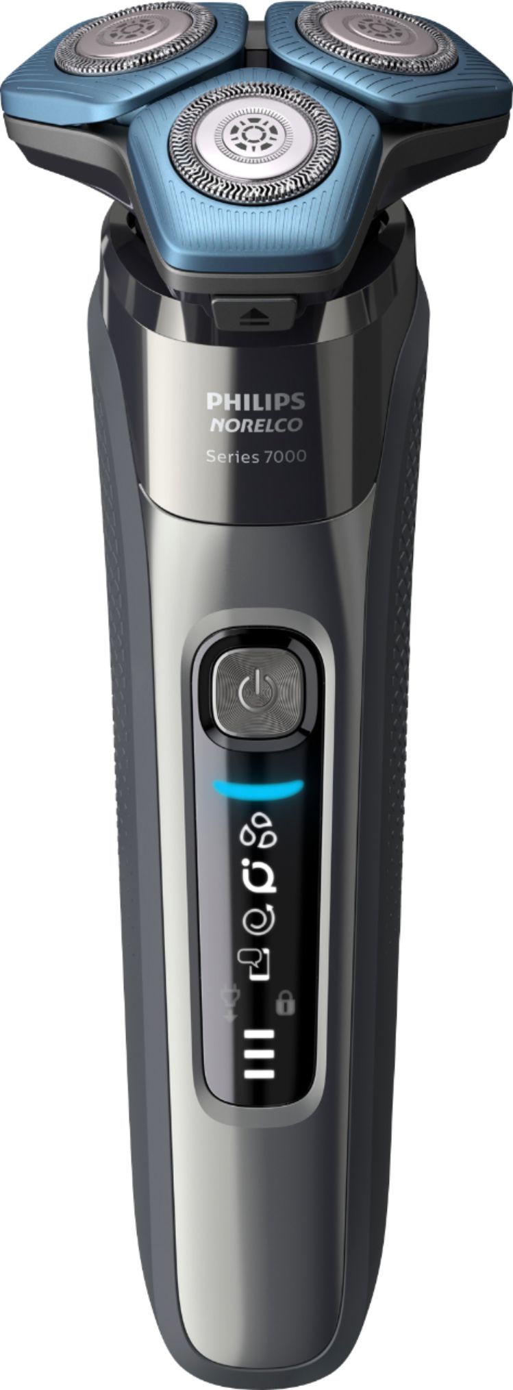 Angle View: Philips Norelco Shaver 7100, Rechargeable Wet & Dry Electric Shaver with SenseIQ Technology and Pop-up Trimmer S7788/82 - Dark Chrome