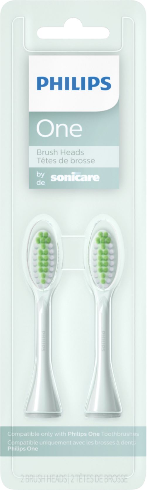 Angle View: Philips Sonicare - Philips One by Sonicare 2pk Brush Heads - Mint Light Green
