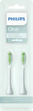Angle. Philips Sonicare - Philips One by Sonicare 2pk Brush Heads - Mint Light Green.