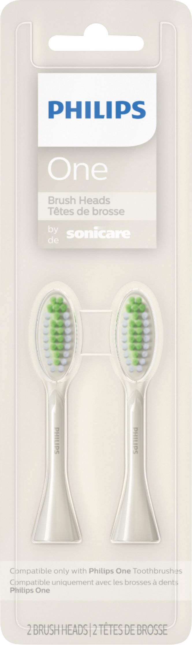Angle View: Philips Sonicare - Philips One by Sonicare 2pk Brush Heads - Snow White