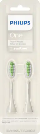 Angle. Philips Sonicare - Philips One by Sonicare 2pk Brush Heads - Snow White.
