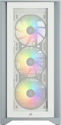 CORSAIR - iCUE 4000X RGB Tempered Glass Mid-Tower ATX Case - White