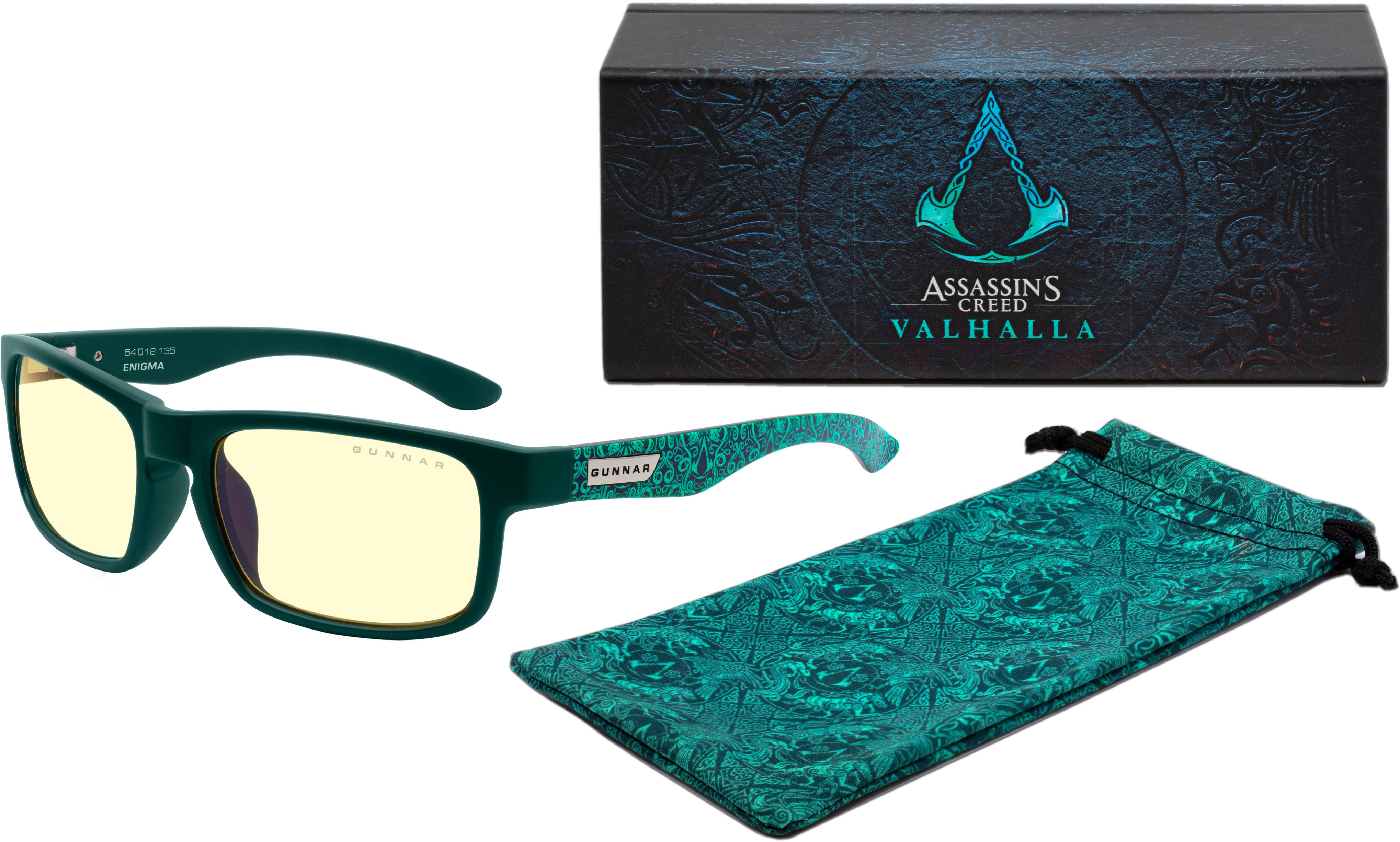 Angle View: GUNNAR - Blue Light Gaming & Computer Glasses -  Enigma - Teal